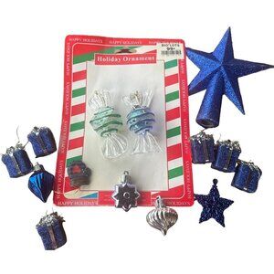 RANDOM Lot of 14 Christmas Holiday Hanging Ornaments Lightweight Multicolored